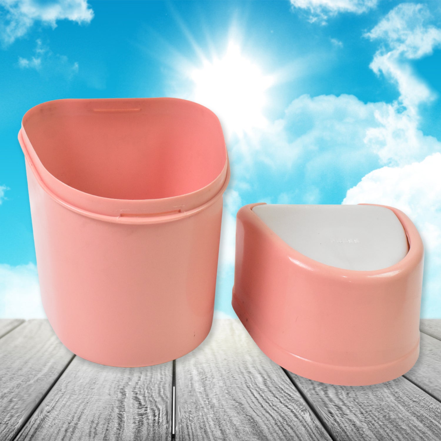 Mini Trash Can Dustbin Plastic Garbage Can With Lid (1 Pc) Mini Trash Can Dustbin Plastic Garbage Can With Lid (1 Pc)